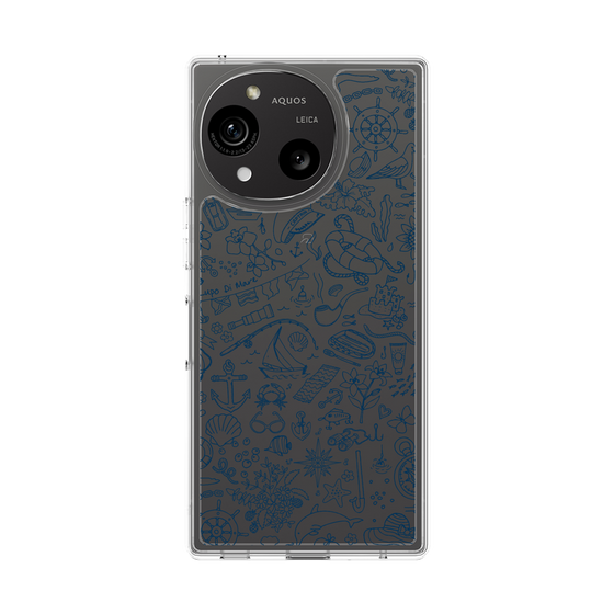 Slim Protection Case［ SINA COVA - Marine Line Art - Navy ］