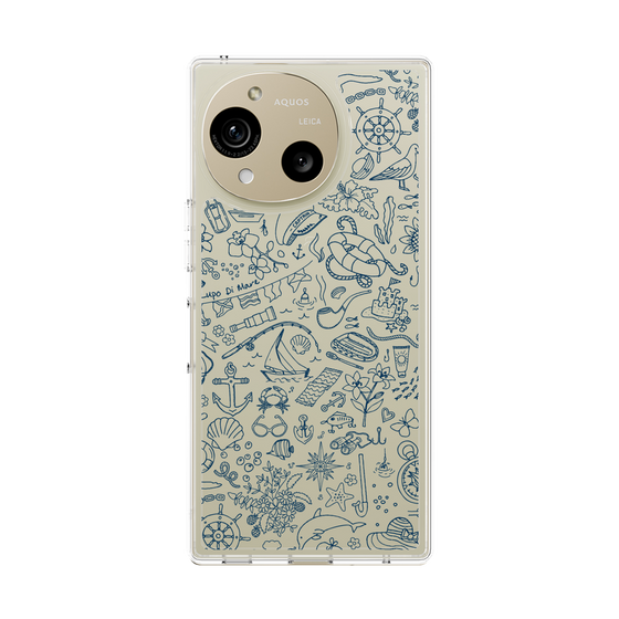 Slim Protection Case［ SINA COVA - Marine Line Art - Navy ］