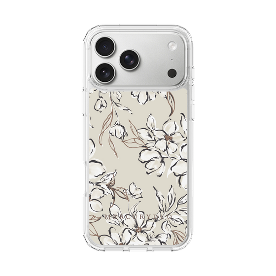 Slim Protection Case［ MERCURYDUO - BotanicalFlower - Beige ］
