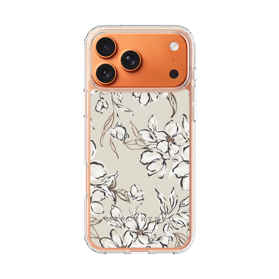 Slim Protection Case［ MERCURYDUO - BotanicalFlower - Beige ］