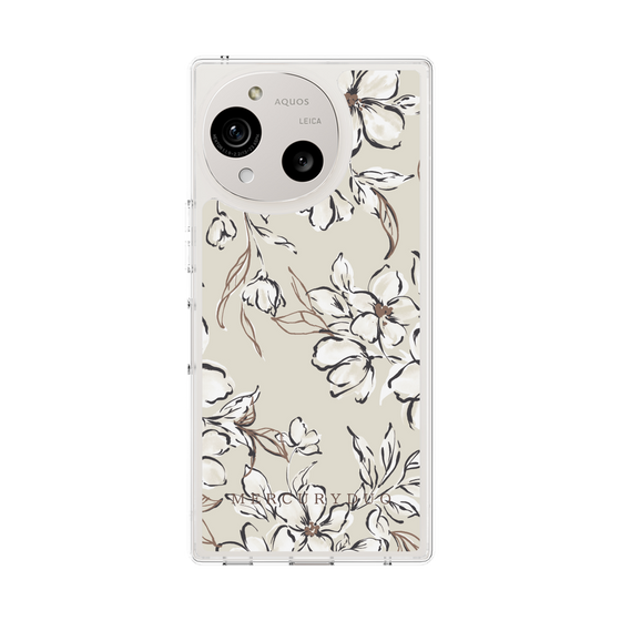 Slim Protection Case［ MERCURYDUO - BotanicalFlower - Beige ］