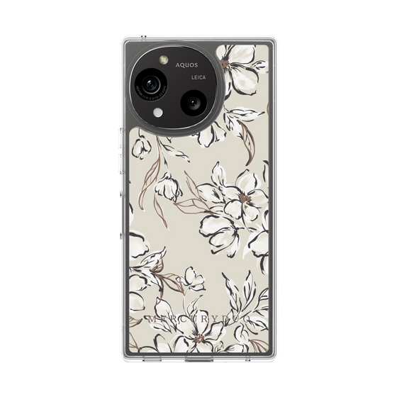 Slim Protection Case［ MERCURYDUO - BotanicalFlower - Beige ］
