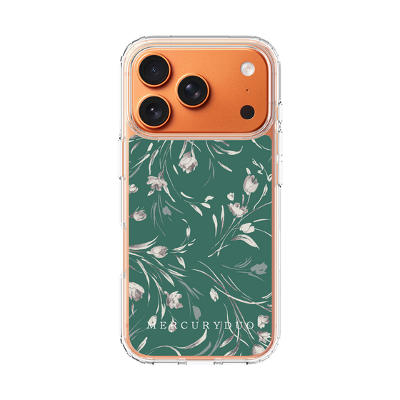 Slim Protection Case［ MERCURYDUO - BotanicalFlower - Green ］