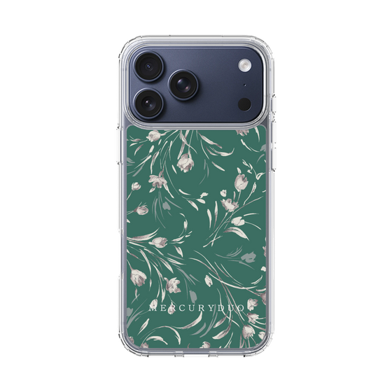 Slim Protection Case［ MERCURYDUO - BotanicalFlower - Green ］
