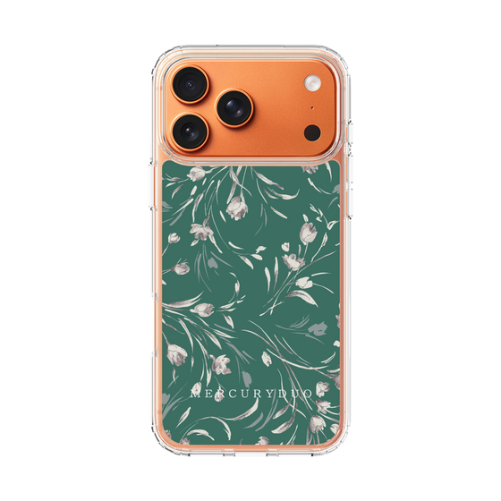 Slim Protection Case［ MERCURYDUO - BotanicalFlower - Green ］