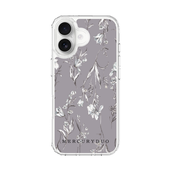 Slim Protection Case［ MERCURYDUO - BotanicalFlower - Grey ］