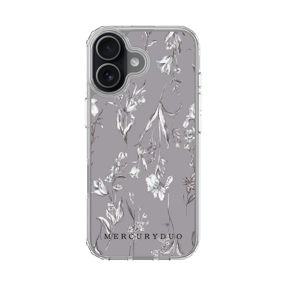 Slim Protection Case［ MERCURYDUO - BotanicalFlower - Grey ］