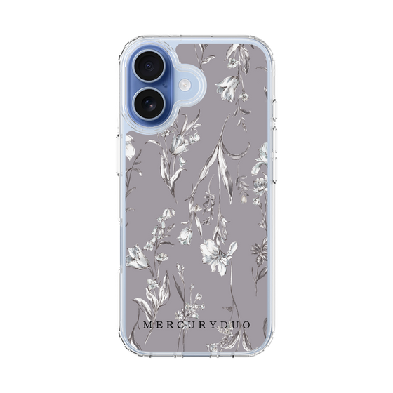 Slim Protection Case［ MERCURYDUO - BotanicalFlower - Grey ］
