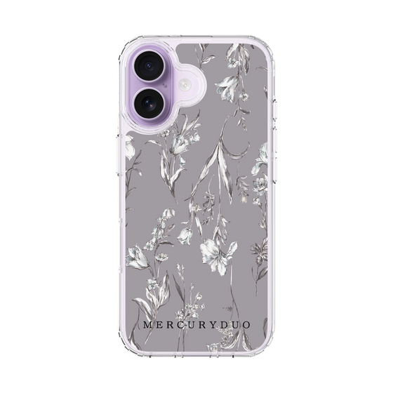 Slim Protection Case［ MERCURYDUO - BotanicalFlower - Grey ］