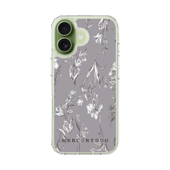 Slim Protection Case［ MERCURYDUO - BotanicalFlower - Grey ］