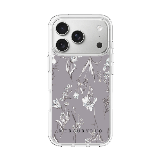Slim Protection Case［ MERCURYDUO - BotanicalFlower - Grey ］