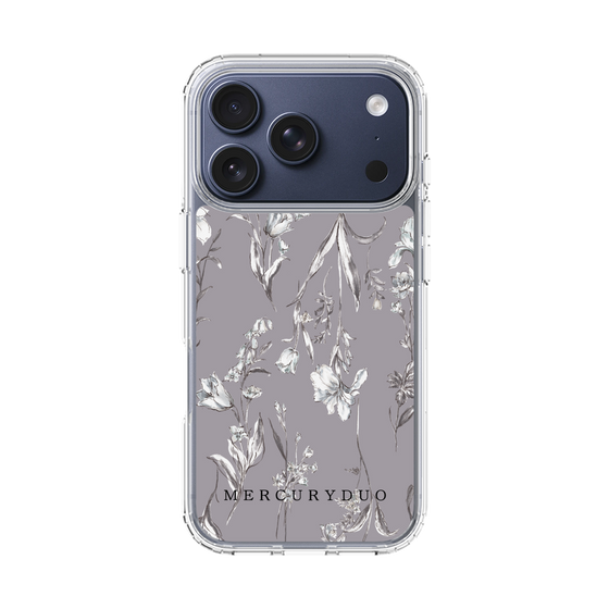 Slim Protection Case［ MERCURYDUO - BotanicalFlower - Grey ］