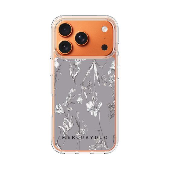 Slim Protection Case［ MERCURYDUO - BotanicalFlower - Grey ］