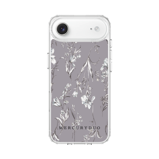 Slim Protection Case［ MERCURYDUO - BotanicalFlower - Grey ］