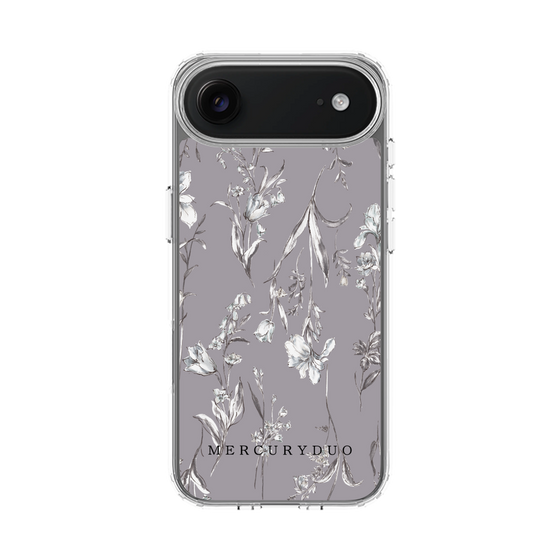 Slim Protection Case［ MERCURYDUO - BotanicalFlower - Grey ］