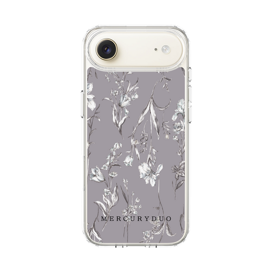 Slim Protection Case［ MERCURYDUO - BotanicalFlower - Grey ］