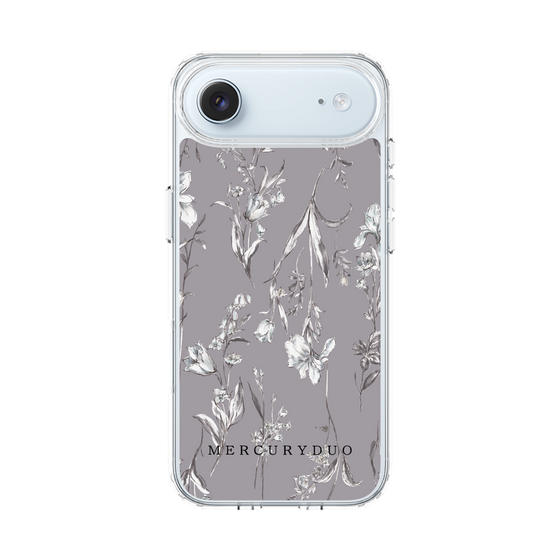Slim Protection Case［ MERCURYDUO - BotanicalFlower - Grey ］