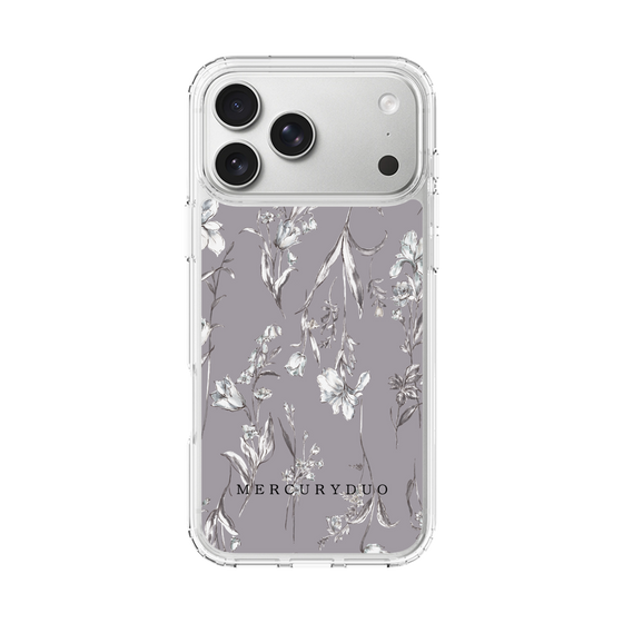 Slim Protection Case［ MERCURYDUO - BotanicalFlower - Grey ］