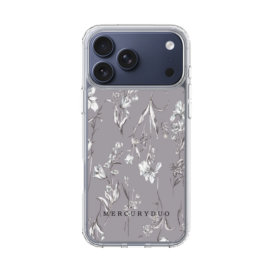 Slim Protection Case［ MERCURYDUO - BotanicalFlower - Grey ］