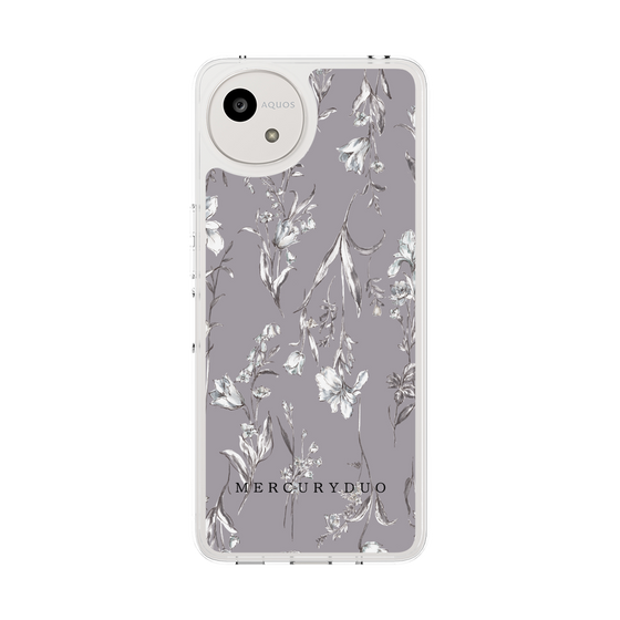 Slim Protection Case［ MERCURYDUO - BotanicalFlower - Grey ］
