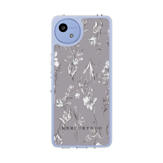 Slim Protection Case［ MERCURYDUO - BotanicalFlower - Grey ］
