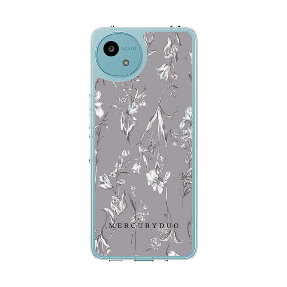 Slim Protection Case［ MERCURYDUO - BotanicalFlower - Grey ］