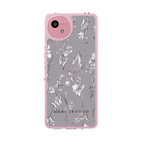 Slim Protection Case［ MERCURYDUO - BotanicalFlower - Grey ］