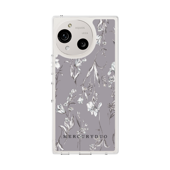 Slim Protection Case［ MERCURYDUO - BotanicalFlower - Grey ］