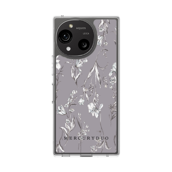Slim Protection Case［ MERCURYDUO - BotanicalFlower - Grey ］