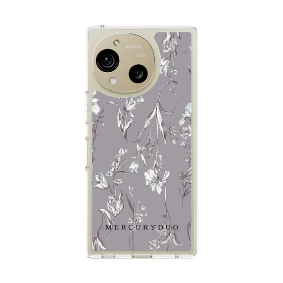 Slim Protection Case［ MERCURYDUO - BotanicalFlower - Grey ］