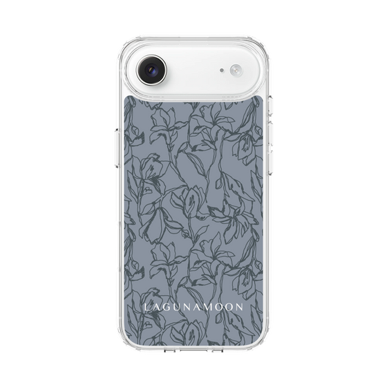 Slim Protection Case［ LAGUNAMOON - FlowerPattern - Dark blue ］
