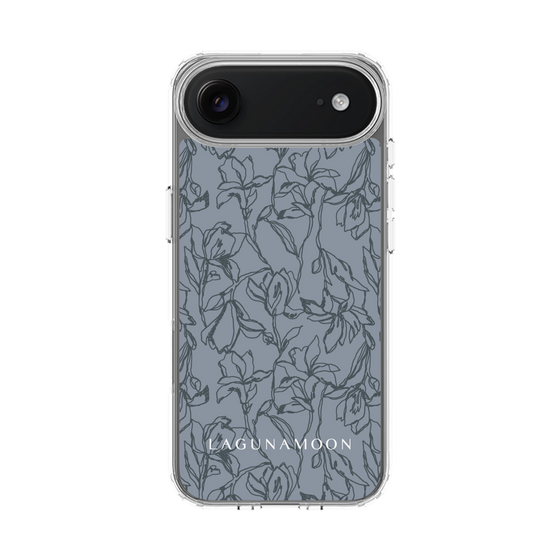 Slim Protection Case［ LAGUNAMOON - FlowerPattern - Dark blue ］