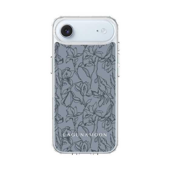 Slim Protection Case［ LAGUNAMOON - FlowerPattern - Dark blue ］