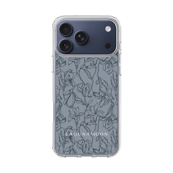 Slim Protection Case［ LAGUNAMOON - FlowerPattern - Dark blue ］