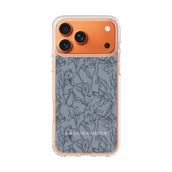 Slim Protection Case［ LAGUNAMOON - FlowerPattern - Dark blue ］