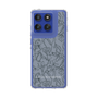 Slim Protection Case［ LAGUNAMOON - FlowerPattern - Dark blue ］