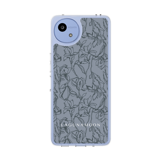 Slim Protection Case［ LAGUNAMOON - FlowerPattern - Dark blue ］