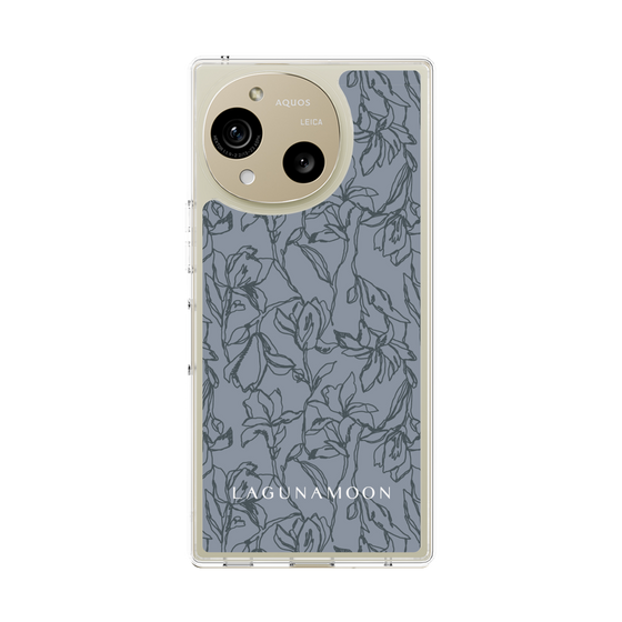 Slim Protection Case［ LAGUNAMOON - FlowerPattern - Dark blue ］