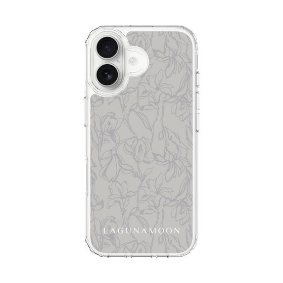 Slim Protection Case［ LAGUNAMOON - FlowerPattern - Grey ］