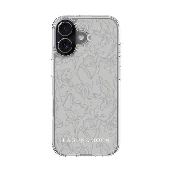 Slim Protection Case［ LAGUNAMOON - FlowerPattern - Grey ］