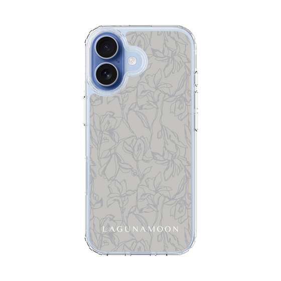 Slim Protection Case［ LAGUNAMOON - FlowerPattern - Grey ］