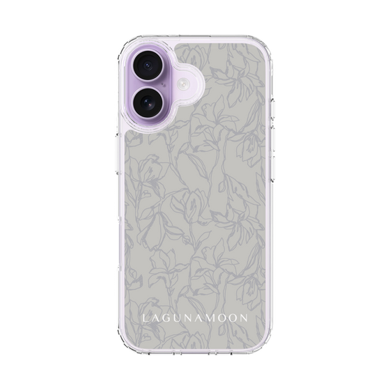 Slim Protection Case［ LAGUNAMOON - FlowerPattern - Grey ］