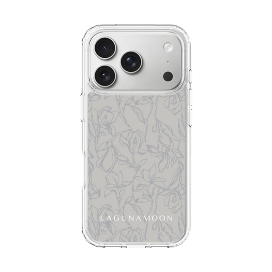 Slim Protection Case［ LAGUNAMOON - FlowerPattern - Grey ］