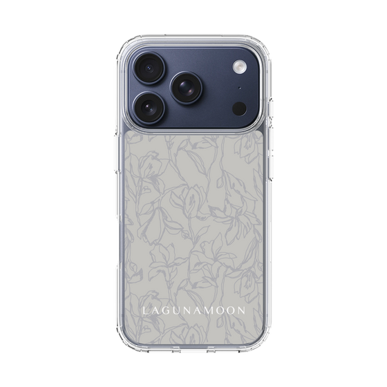 Slim Protection Case［ LAGUNAMOON - FlowerPattern - Grey ］