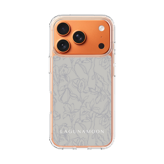 Slim Protection Case［ LAGUNAMOON - FlowerPattern - Grey ］