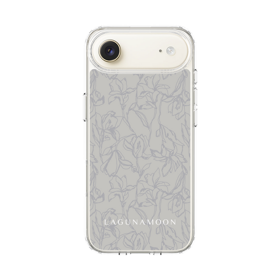 Slim Protection Case［ LAGUNAMOON - FlowerPattern - Grey ］