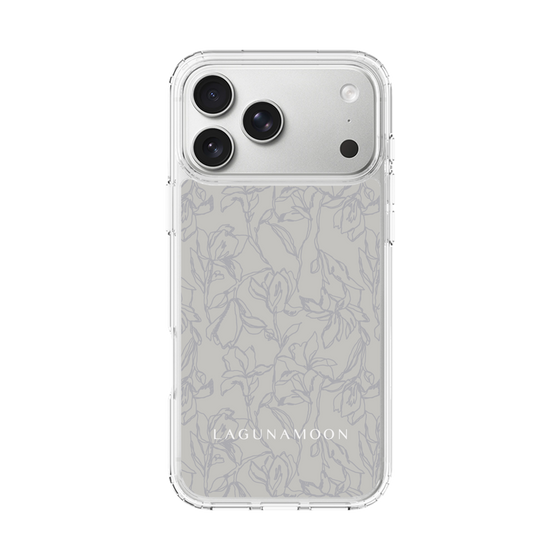 Slim Protection Case［ LAGUNAMOON - FlowerPattern - Grey ］