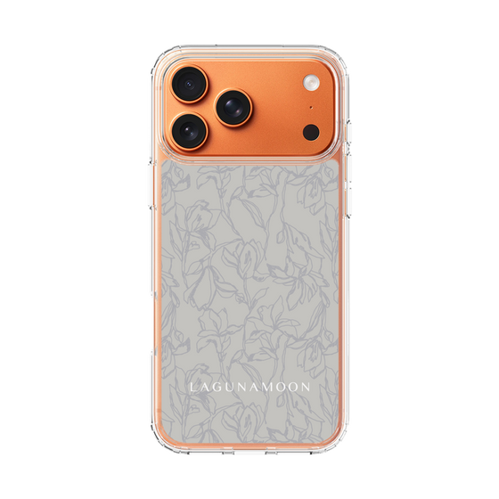 Slim Protection Case［ LAGUNAMOON - FlowerPattern - Grey ］