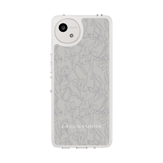 Slim Protection Case［ LAGUNAMOON - FlowerPattern - Grey ］