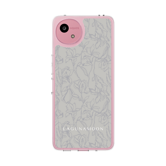 Slim Protection Case［ LAGUNAMOON - FlowerPattern - Grey ］